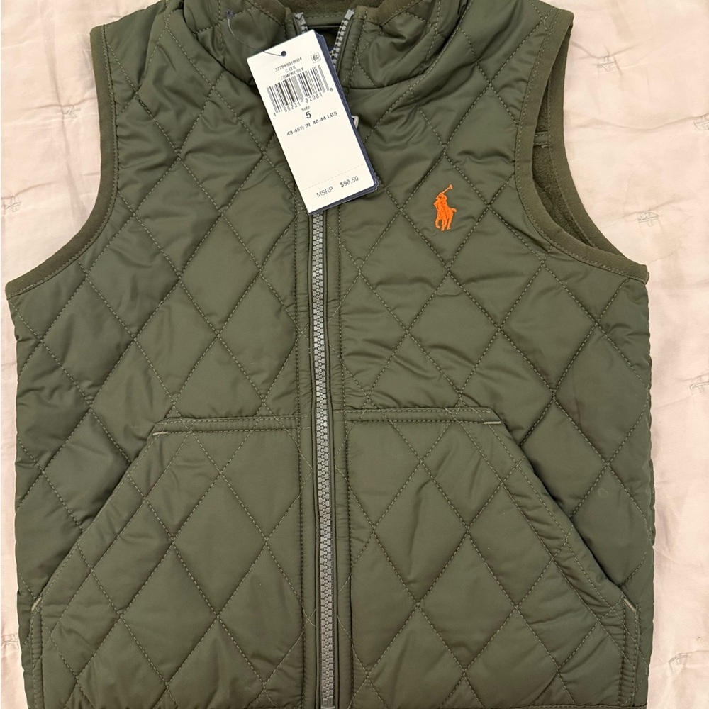 Polo by Ralph Lauren Kids Olive Quilted Vest